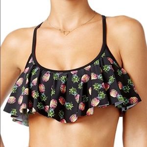 California Waves Flounce Ruffle Bikini Top
